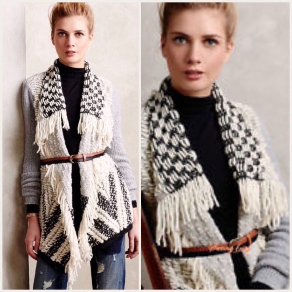 Anthropologie Moth Amba Fringe Cardigan